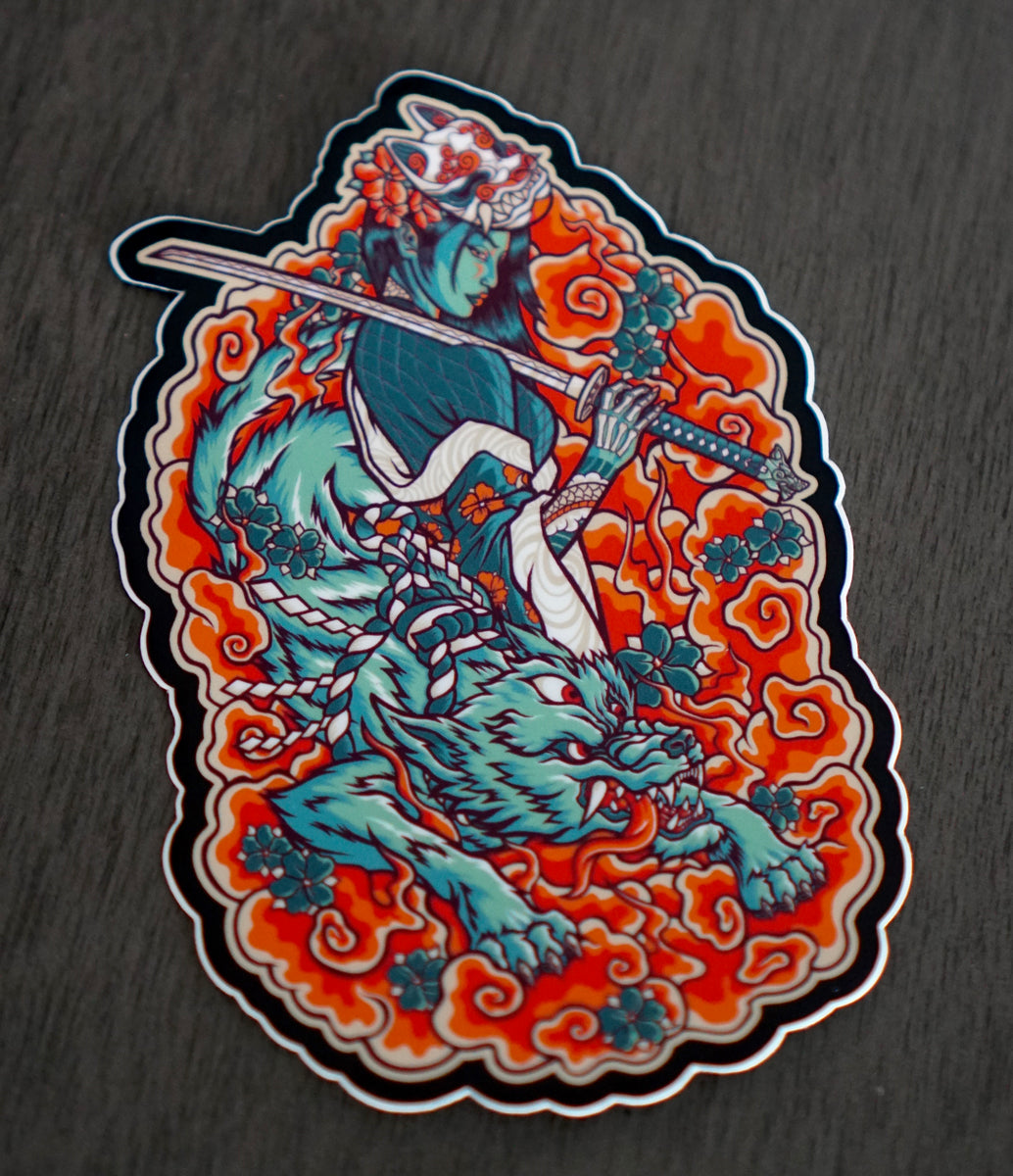Ōkami Warrior Sticker – Defcon Propaganda