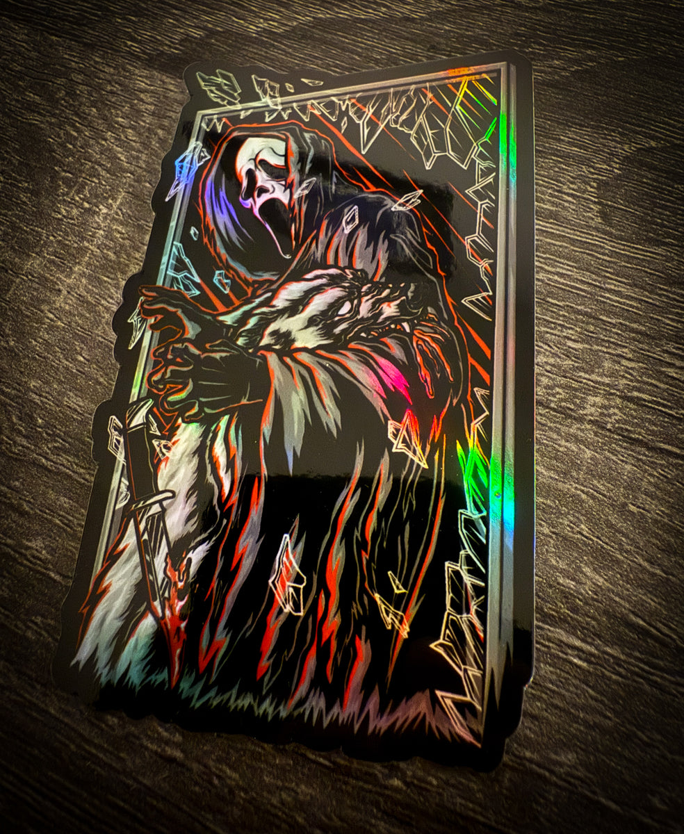 Ghostface V2 Holographic Sticker – Defcon Propaganda