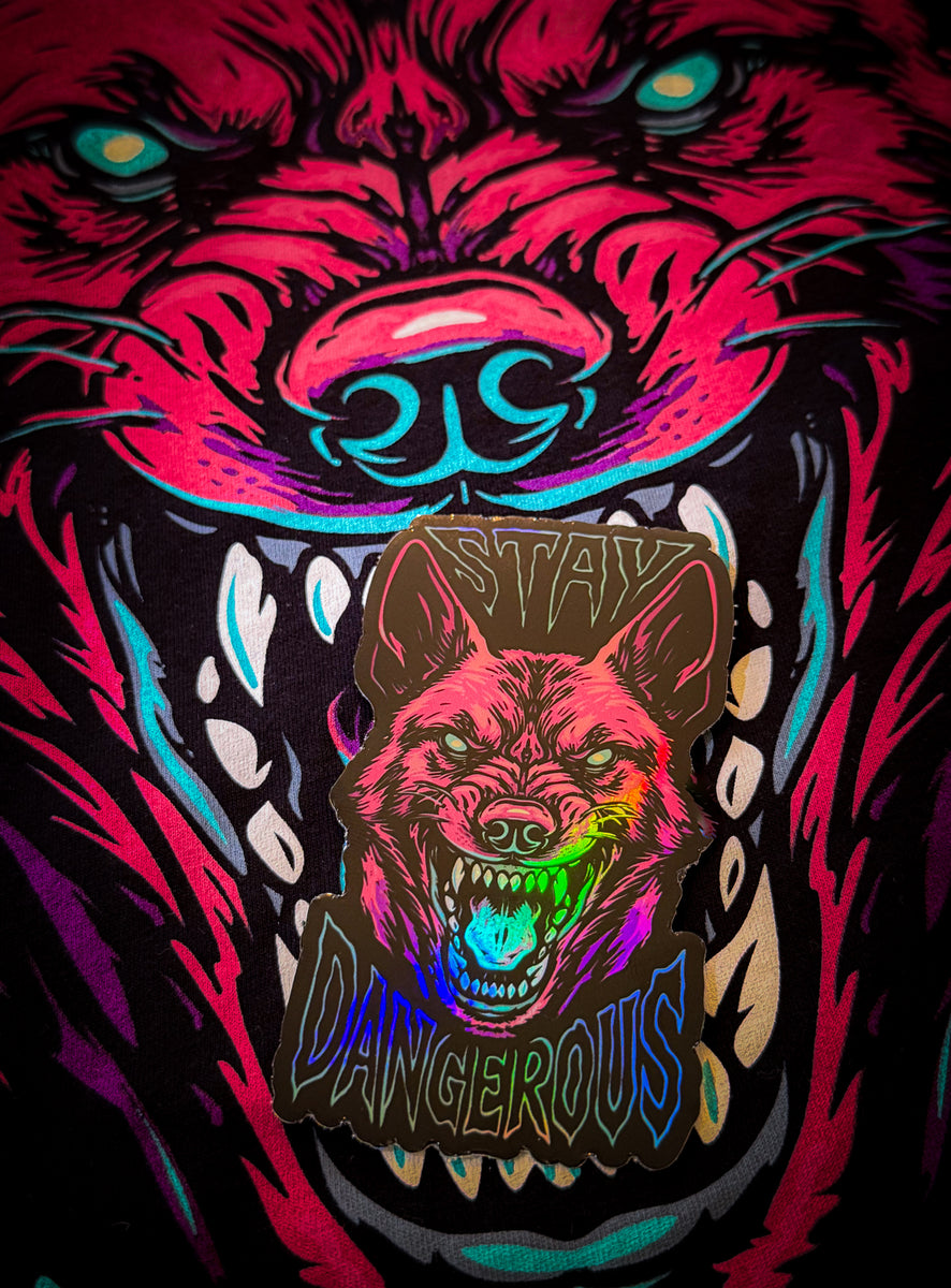Stay Dangerous Valentine Holographic Sticker – Defcon Propaganda